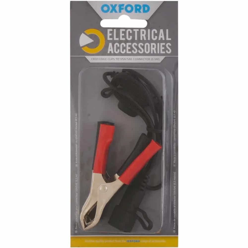 Oxford Crocodile Clips To Usa/Sae Connector (0.5Mtr Lead)